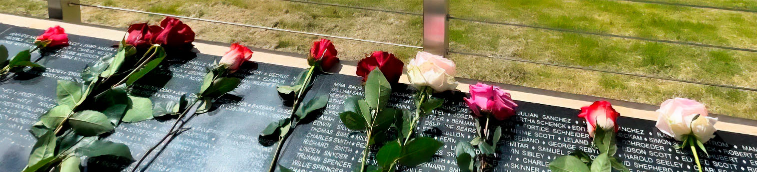 Roses over a memorial.