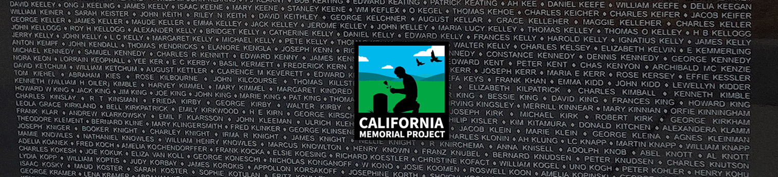 Close up of a memorial slab with the names of those who have died. The CMP logo is overlayed on top.