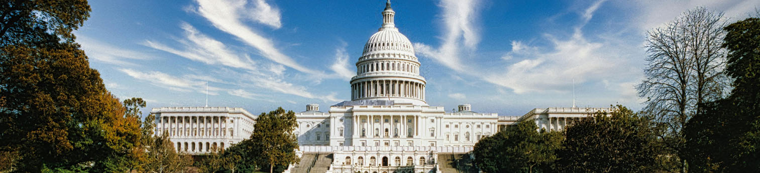 Front view of the National Capitol Building in Washington D.C.