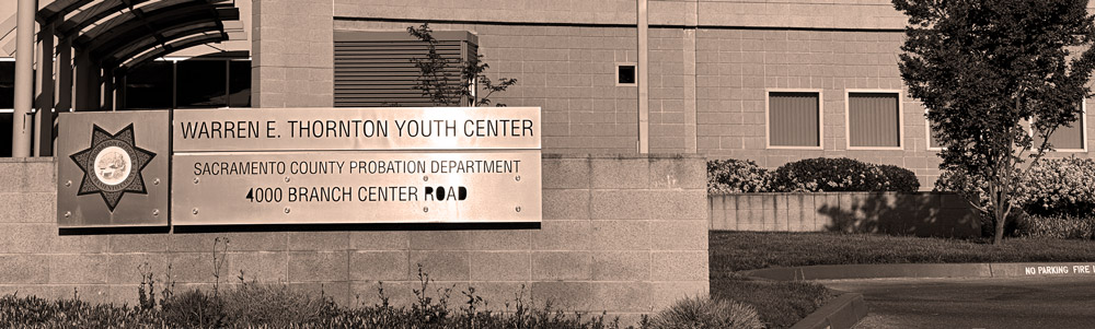 Metal sign for the front of the Warren E. Thornton Youth Center.