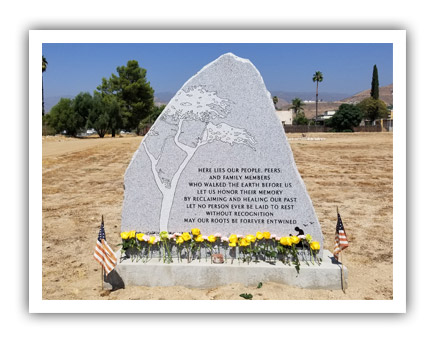 Photo of a monument for the California Memorial Project