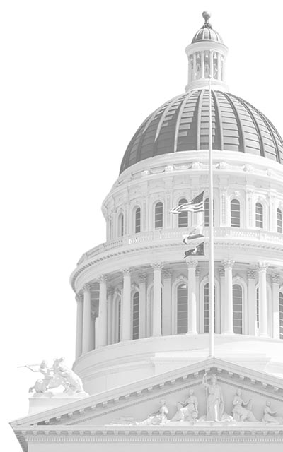 Photo of the front of the California State Capitol building.