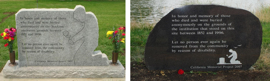 Various memorials at Mental Health sites