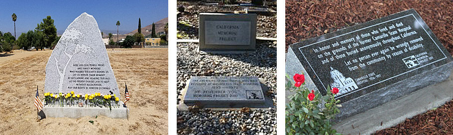 Various memorials at Mental Health sites