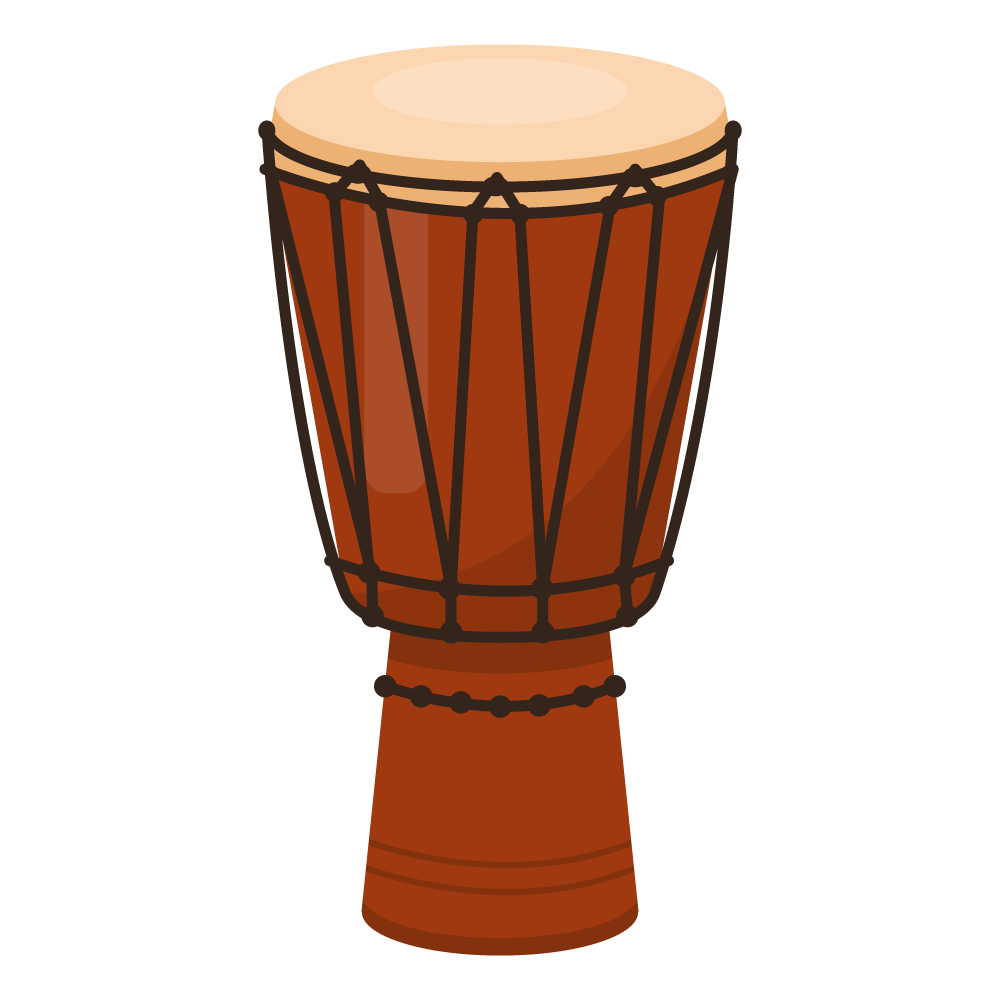 A tall brown African drum.
