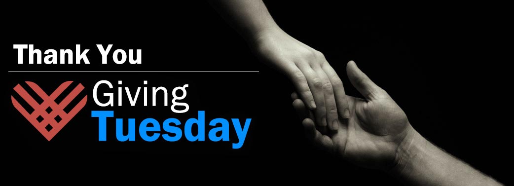 Thank You Giving Tuesday - A closeup photo of of a hand reaching out and holding anothers persons hand.