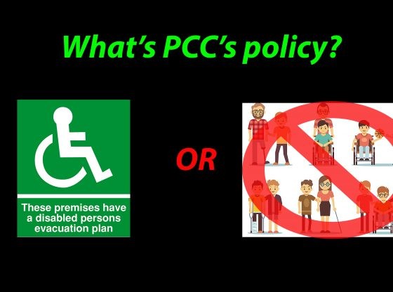 Image asking "What's PCC's policy?"