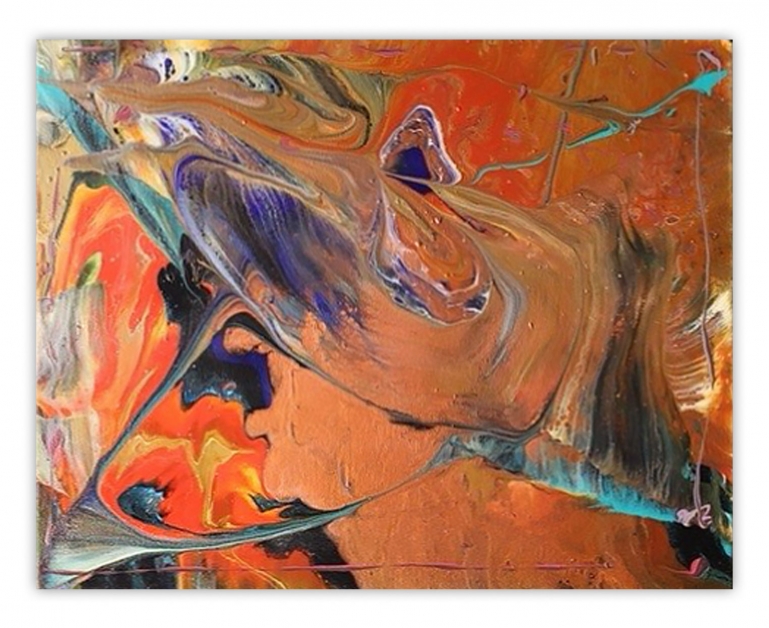 Peacock by Stephan Slaff An abstract painting of a peacock.