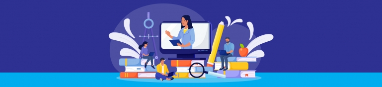 Illustration of an online zoom training.