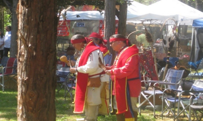 Photo of a Native American veterans ceremonial blessing.