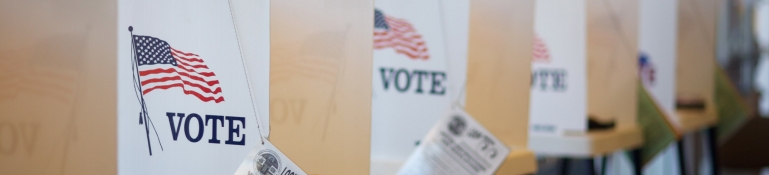 Voting Booths at Hermosa Beach City Hall during California Primary Voting