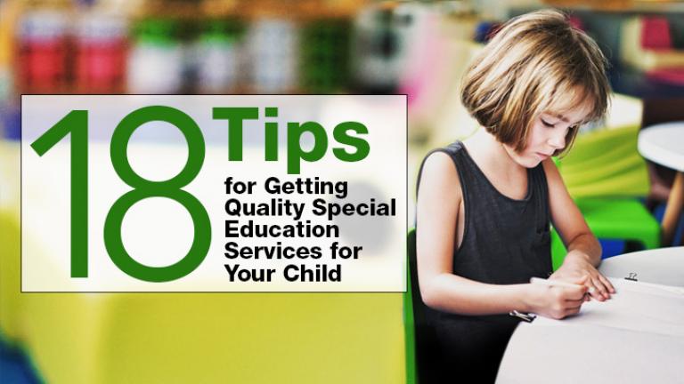 Photo of a young school girl doing homework in a classroom. 18 Tips for Getting Quality Special Education Services for Your Child