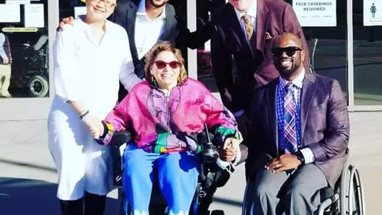 Neil Chand (center second row) attended the 50th Anniversary Gala dinner event for the Center for Independent Living in Berkeley with (clockwise): Executive Director Andy Imparato, Director of Public Policy Eric Harris, Activist Judy Heumann, and Special Counsel for Strategic Partnerships and Community Engagement Tho Vinh Banh. 