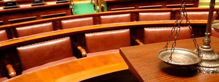 Photo of a empty Legislative hall where bills are discussed.